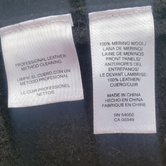 Vintage Wool and Leather Black Jacket - Picture 7 of 7